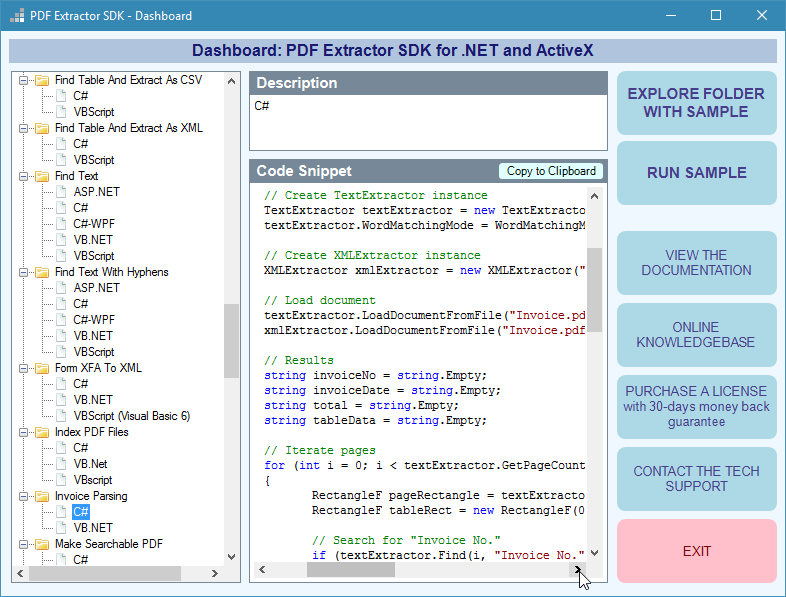 a pdf data extractor key