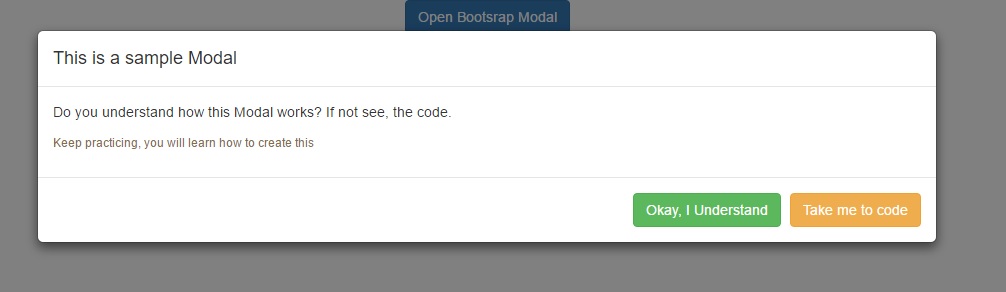 Modal window dialog with changed size 