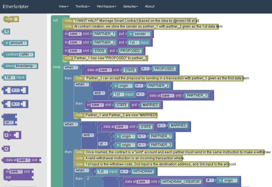 Smart Contract EtherScripter