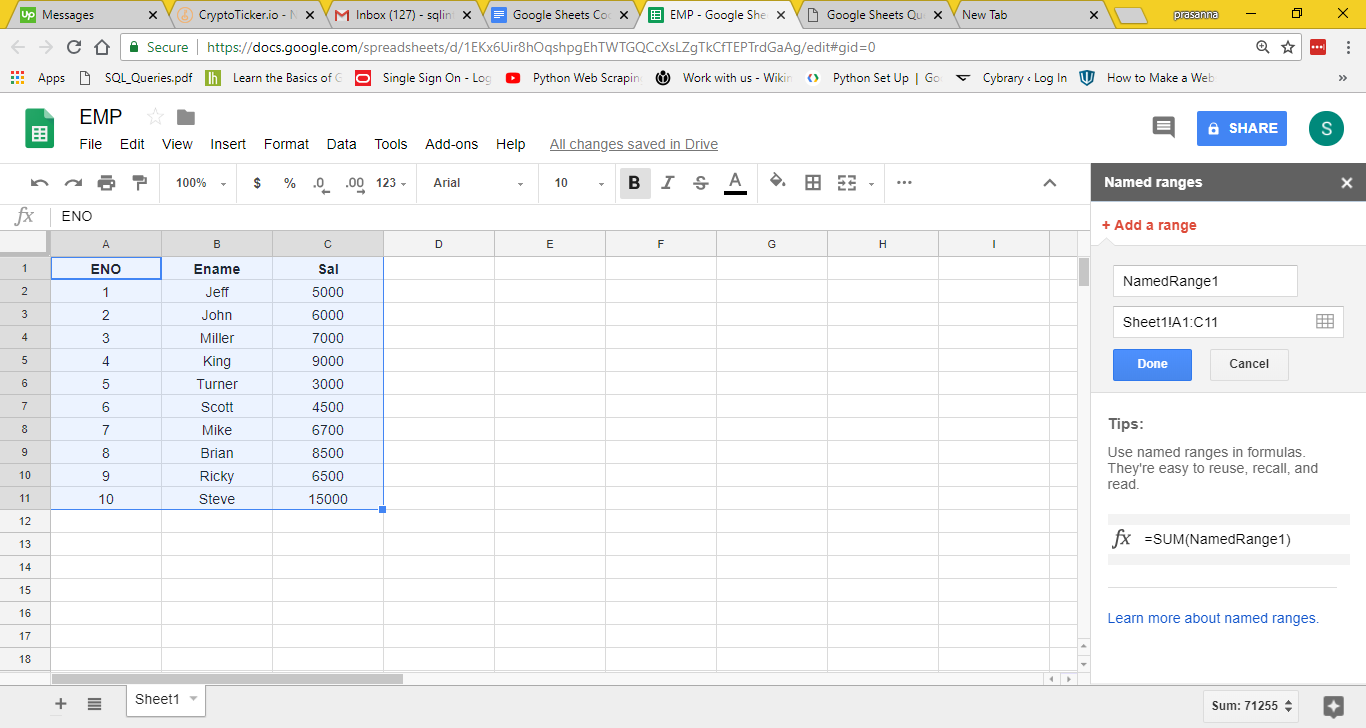 Google Sheets Query Function