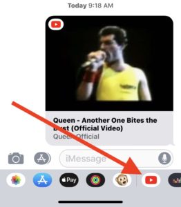 wideo przez aplet youtube w iMessage