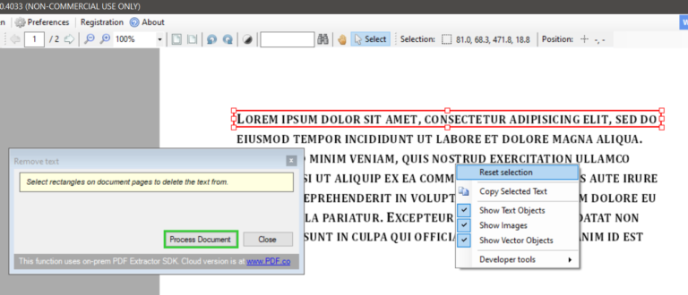 How to Remove Text from PDF using PDF Multitool? - ByteScout