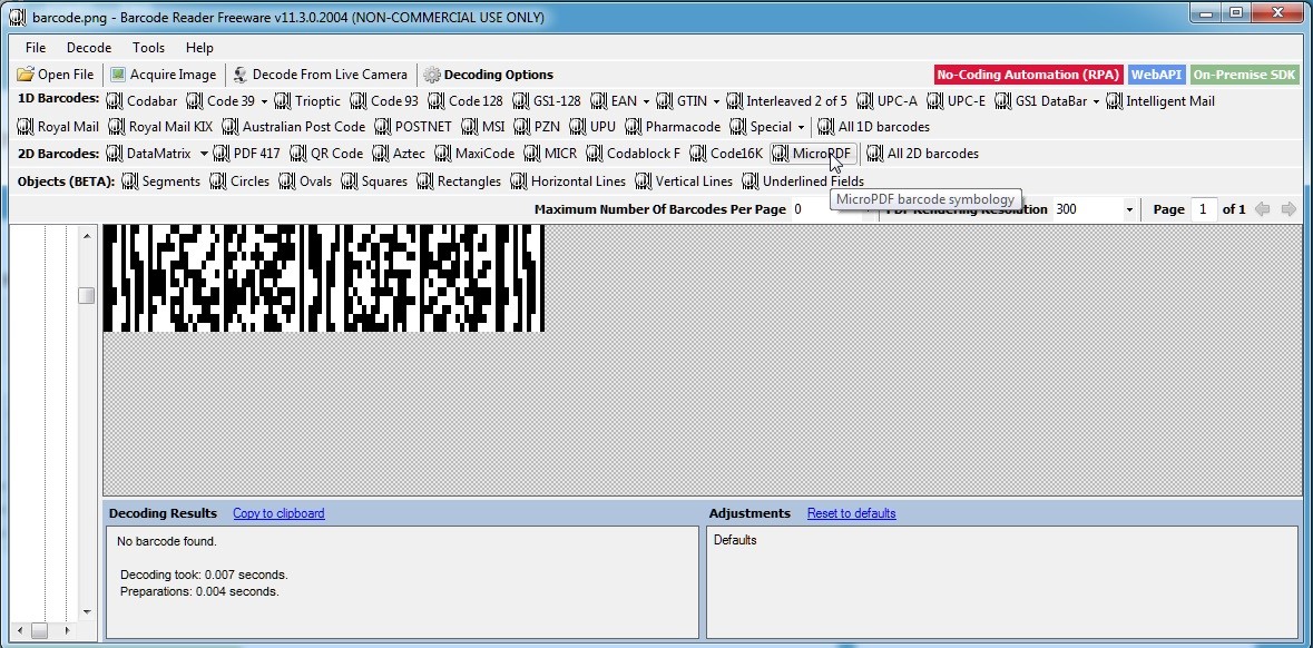 How to Read MicroPDF Barcodes