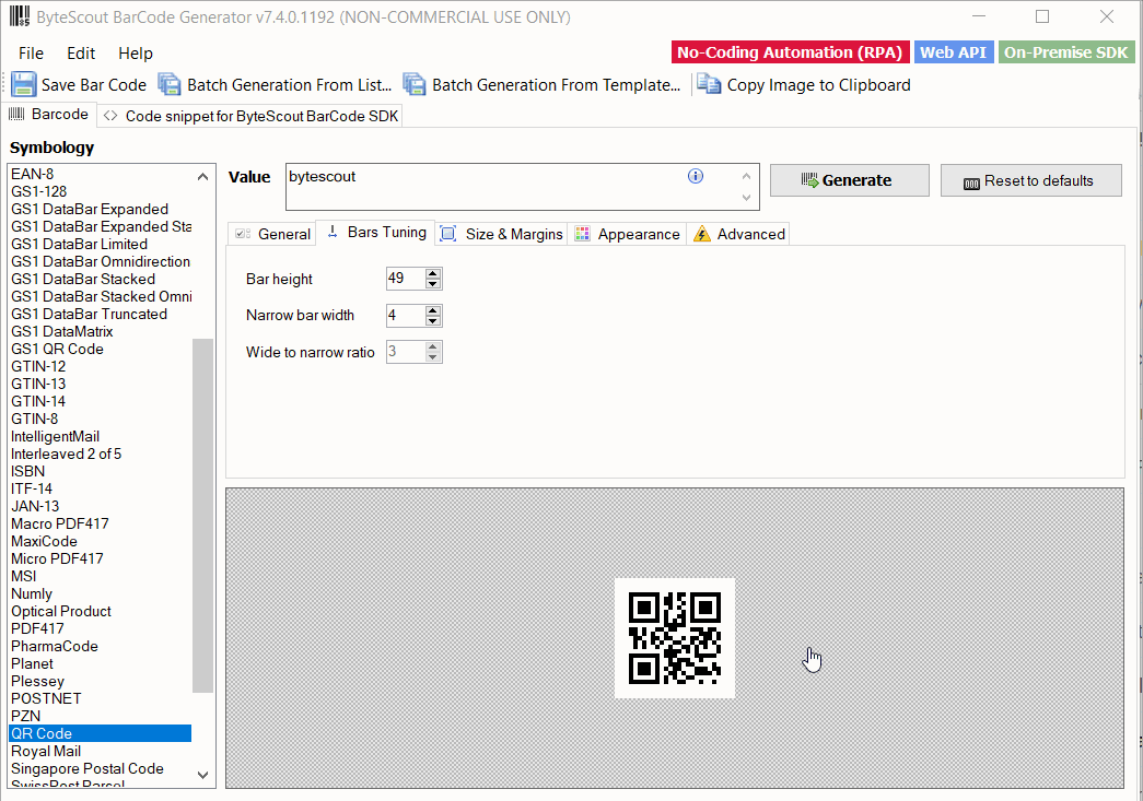 Create Barcodes And Export As Tiff Png Images Supports 1d And 2d Barcode Types Bytescout 2229