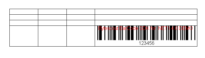 The table in the Word document with the barcode image inserted automatically using Bytescout BarCode SDK and Visual Basic or C# for ,NET