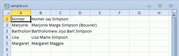 Sample CSV file to be exported to SQL Server data