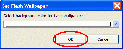 Select background color for flash wallpaper