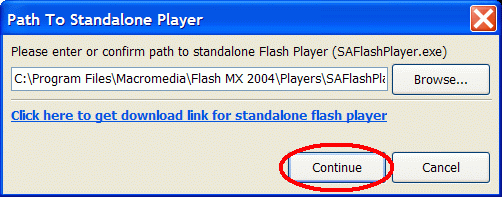 Path to Standalone Flash player