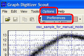 Using Options menu to show up digitizer preferences dialog