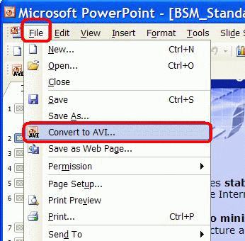 PowerPoint File menu