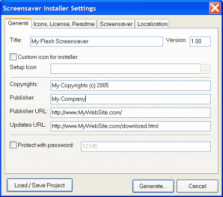 Make flash screensaver installer