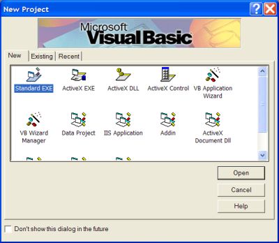 New Visual Basic project wizard
