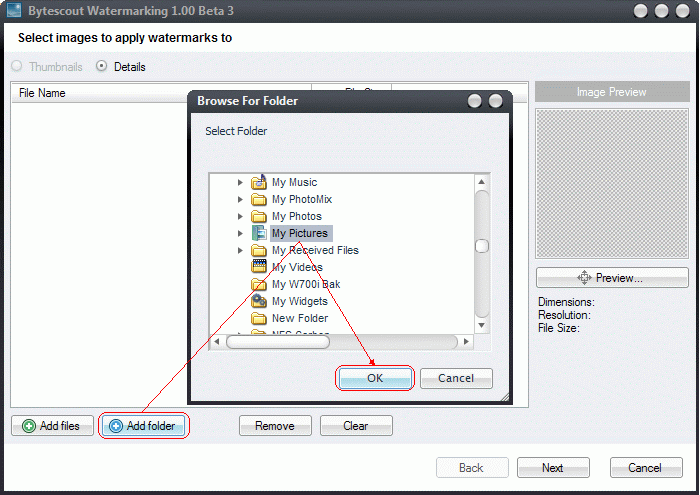 Add input images from folder