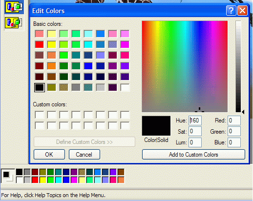 free text editor with color