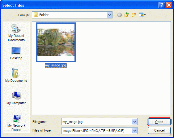 Select files for watermark