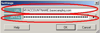 Settings for BaseCamp file uploader