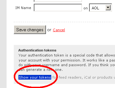Click Show 

Tokens to get API Token for your BaseCamp account