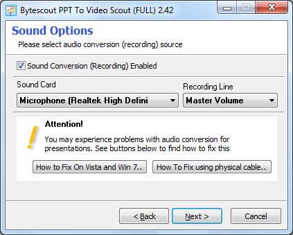 Convert PowerPoint (PPT) to WMV or AVI video with all animations, video and  sounds preserved - ByteScout