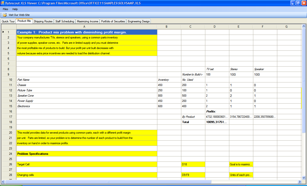 Bytescout Xls Viewer Allows To View Xls Xlsx Microsoft Excel And Ods 8594